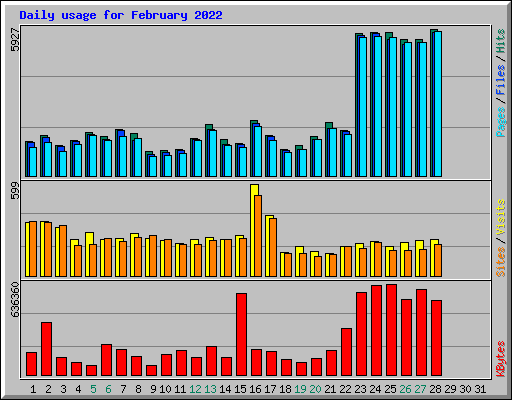 Daily usage for February 2022