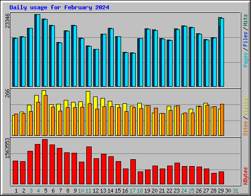 Daily usage for February 2024