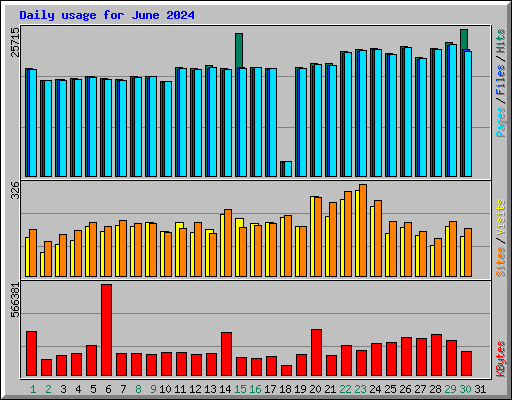 Daily usage for June 2024