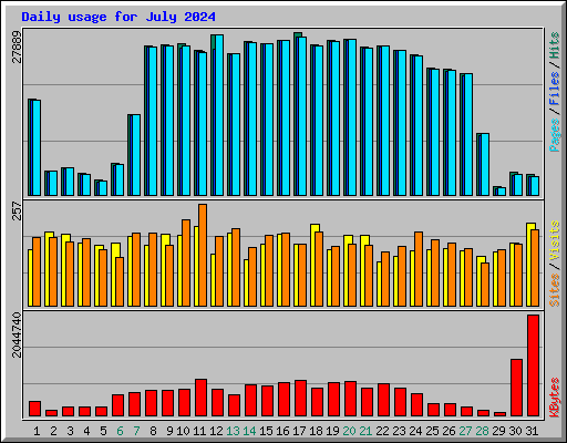 Daily usage for July 2024