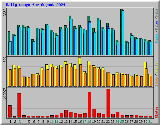 Daily usage for August 2024