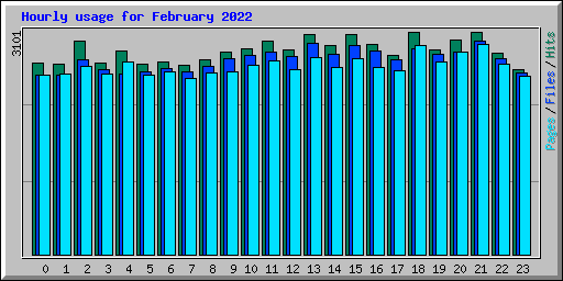 Hourly usage for February 2022