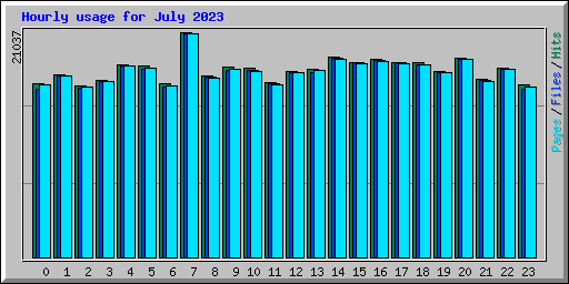 Hourly usage for July 2023