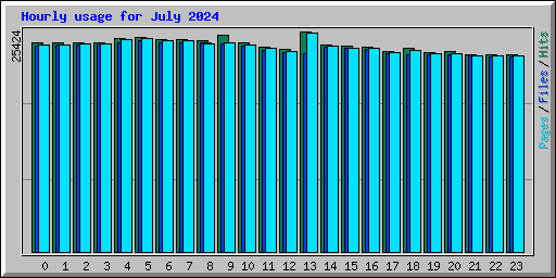 Hourly usage for July 2024
